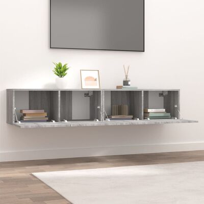 vidaXL Meubles TV 2 pcs sonoma gris 80x30x30 cm bois d'ingénierie