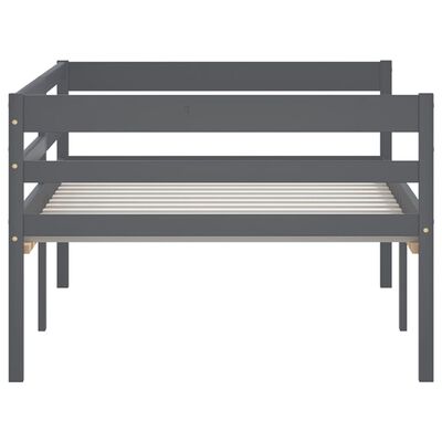 vidaXL Cadre de lit sans matelas gris foncé bois pin massif 90x200cm