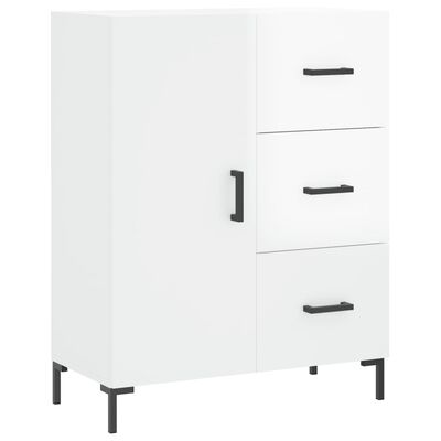 vidaXL Buffet haut Blanc brillant 69,5x34x180 cm Bois d'ingénierie