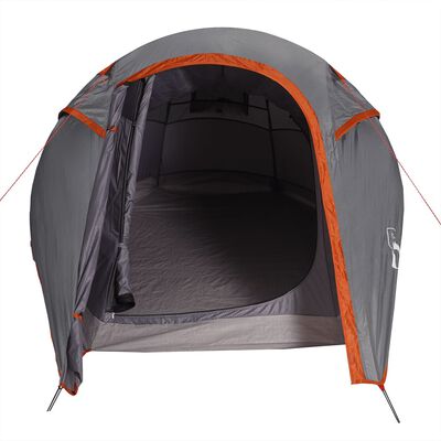 vidaXL Tente de camping tunnel 2 personnes gris et orange imperméable