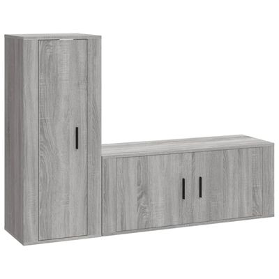 vidaXL Ensemble de meubles TV 2 pcs Sonoma gris Bois d'ingénierie