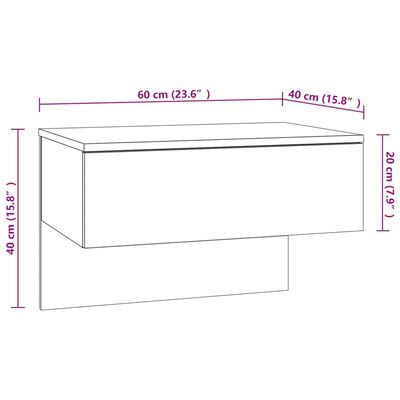 vidaXL Tables de chevet murales 2 pcs Chêne sonoma