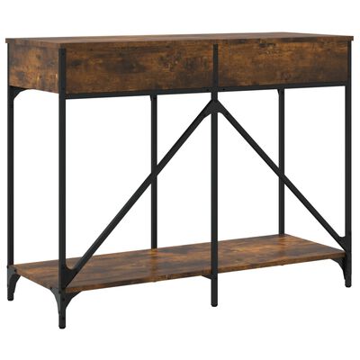 vidaXL Table console chêne fumé 100x39x78,5 cm bois d'ingénierie