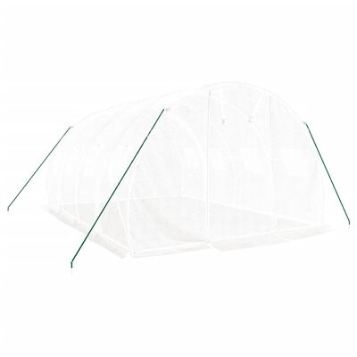 vidaXL Serre avec cadre en acier blanc 12 m² 4x3x2 m