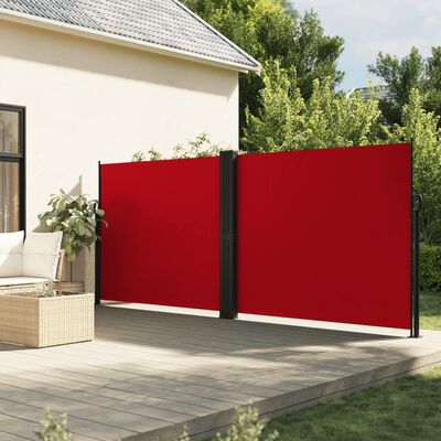 vidaXL Auvent latéral rétractable rouge 180x1000 cm