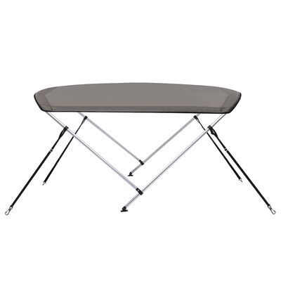 vidaXL Auvent bimini à 2 arceaux gris 180x150x110 cm