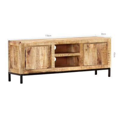 vidaXL Meuble TV 118 x 30 x 45 cm Bois de manguier massif