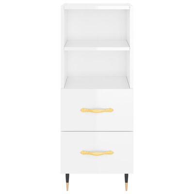 vidaXL Buffet haut Blanc brillant 34,5x34x180 cm Bois d'ingénierie