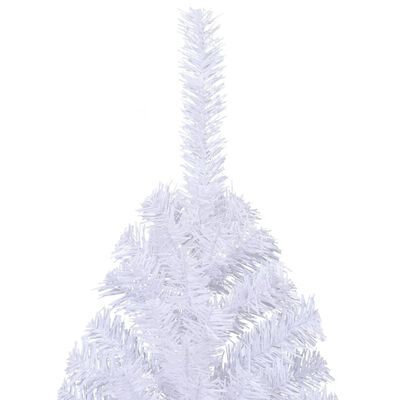 vidaXL Sapin de Noël artificiel moitié avec support blanc 180 cm PVC