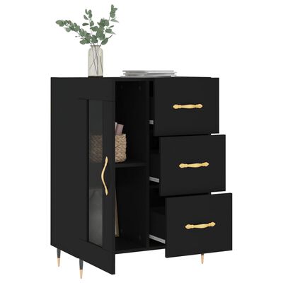 vidaXL Buffet noir 69,5x34x90 cm bois d'ingénierie