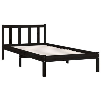 vidaXL Cadre de lit sans matelas noir bois massif