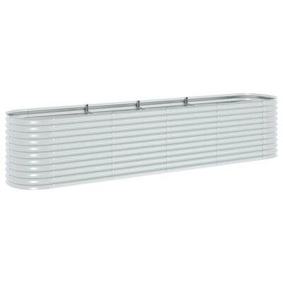 vidaXL Lit surélevé de jardin 400x80x81 cm Acier galvanisé Argenté