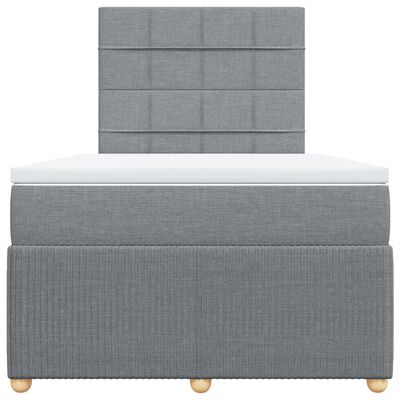 vidaXL Sommier à lattes de lit et matelas gris clair 120x190 cm tissu