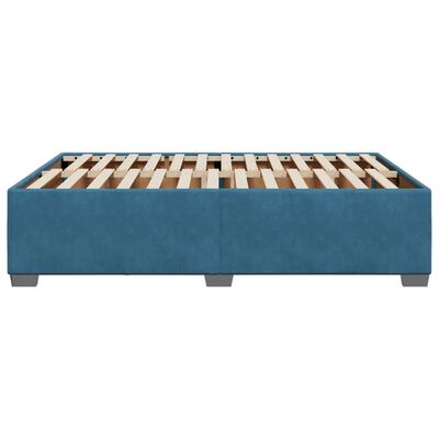 vidaXL Cadre de lit sans matelas bleu 160x200 cm velours