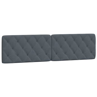 vidaXL Coussin de tête de lit gris foncé 200 cm velours