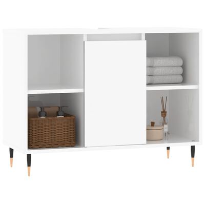 vidaXL Armoire de salle de bain blanc brillant 80x33x60 cm