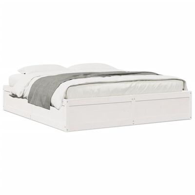 vidaXL Cadre de lit sans matelas blanc 180x200 cm bois massif de pin