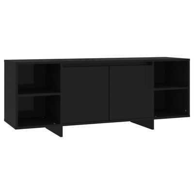 vidaXL Meuble TV Noir 130x35x50 cm Bois d'ingénierie