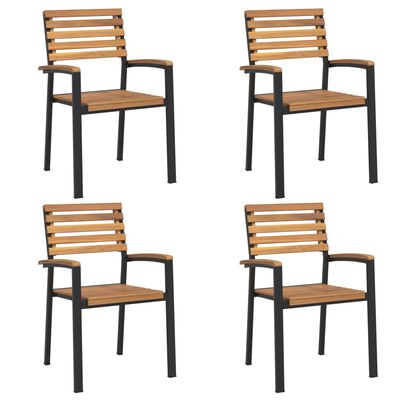 vidaXL Chaises de jardin empilables lot de 4 bois d'acacia et métal