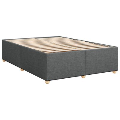 vidaXL Sommier à lattes de lit avec matelas Gris foncé 160x200cm Tissu