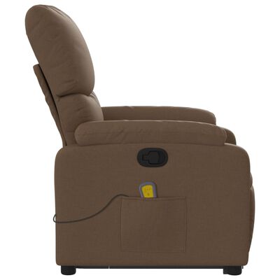 vidaXL Fauteuil de massage inclinable Marron Tissu