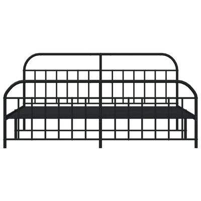 vidaXL Cadre de lit métal sans matelas avec pied de lit noir 193x203cm