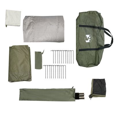 vidaXL Tente de camping tunnel 4 personnes vert olive imperméable