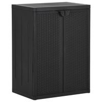 vidaXL Armoire de rangement de jardin Noir 65x45x88 cm PP Rotin