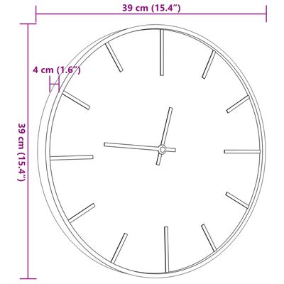 vidaXL Horloge murale marron Ø39 cm fer et bois d'ingénierie