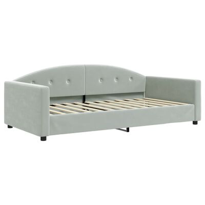 vidaXL Lit de jour et gigogne et matelas gris clair 100x200 cm velours