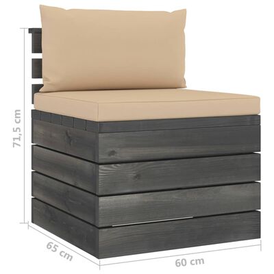 vidaXL Salon palette de jardin 2 pcs avec coussins Bois de pin massif