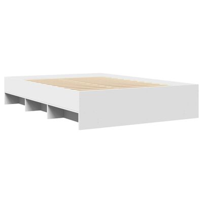 vidaXL Cadre de lit sans matelas blanc 120x190 cm bois d'ingénierie