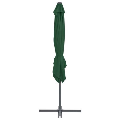 vidaXL Parasol de jardin en porte-à-faux avec mât en acier vert