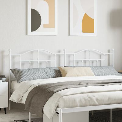 vidaXL Tête de lit métal blanc 200 cm