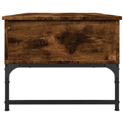 vidaXL Table basse chêne fumé 100x50x40 cm bois d'ingénierie et métal