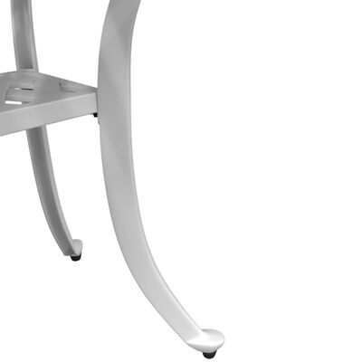 vidaXL Table de jardin blanc 53x53x53 cm aluminium coulé