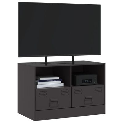 vidaXL Meuble TV noir 67x39x44 cm acier