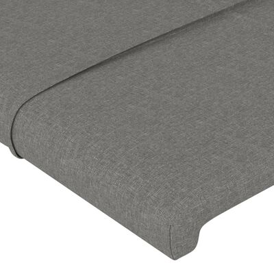 vidaXL Tête de lit avec oreilles Gris foncé 103x23x118/128 cm Tissu