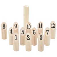 vidaXL Ensemble de jeu Number Kubb 13 pcs sac de transport pin massif