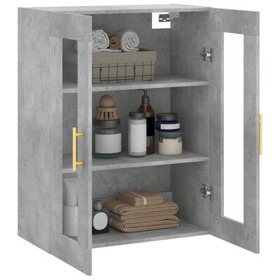 vidaXL Armoire murale gris béton 69,5x34x90 cm