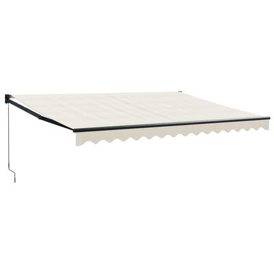 vidaXL Auvent rétractable crème 4x3 m tissu et aluminium