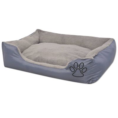 vidaXL Lit pour chiens avec coussin rembourré Taille L Gris