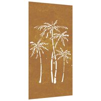 vidaXL Décoration murale jardin 105x55 cm acier corten design palmier