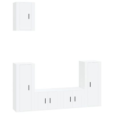 vidaXL Ensemble de meubles TV 5 pcs Blanc brillant Bois d'ingénierie