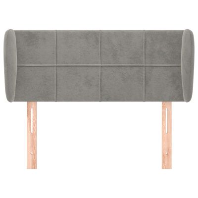 vidaXL Tête de lit avec oreilles Gris clair 103x23x78/88 cm Velours