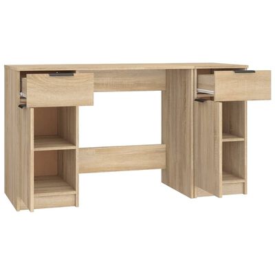 vidaXL Bureau avec armoire latérale Chêne sonoma Bois d'ingénierie