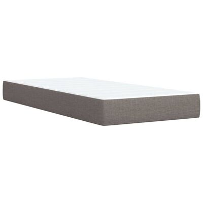 vidaXL Sommier à lattes de lit avec matelas Taupe 90x190 cm Tissu