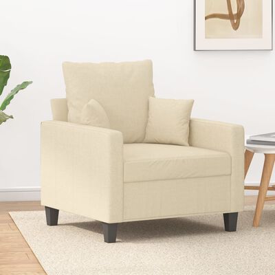 vidaXL Fauteuil Crème 60 cm Tissu