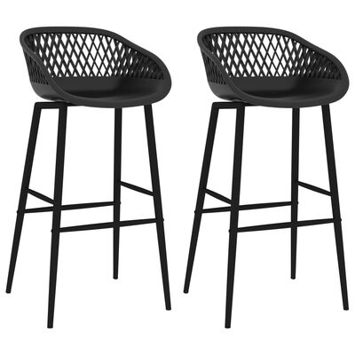 vidaXL Chaises de bar lot de 2 noir