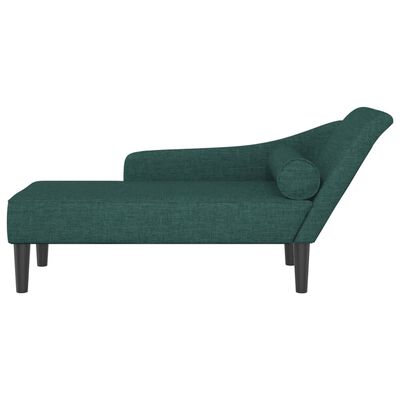 vidaXL Chaise longue avec coussins vert foncé tissu